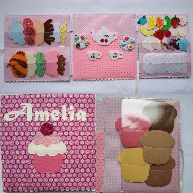 Play kitchen quiet book Felt Capcakes toy Doll food Gift Etsy