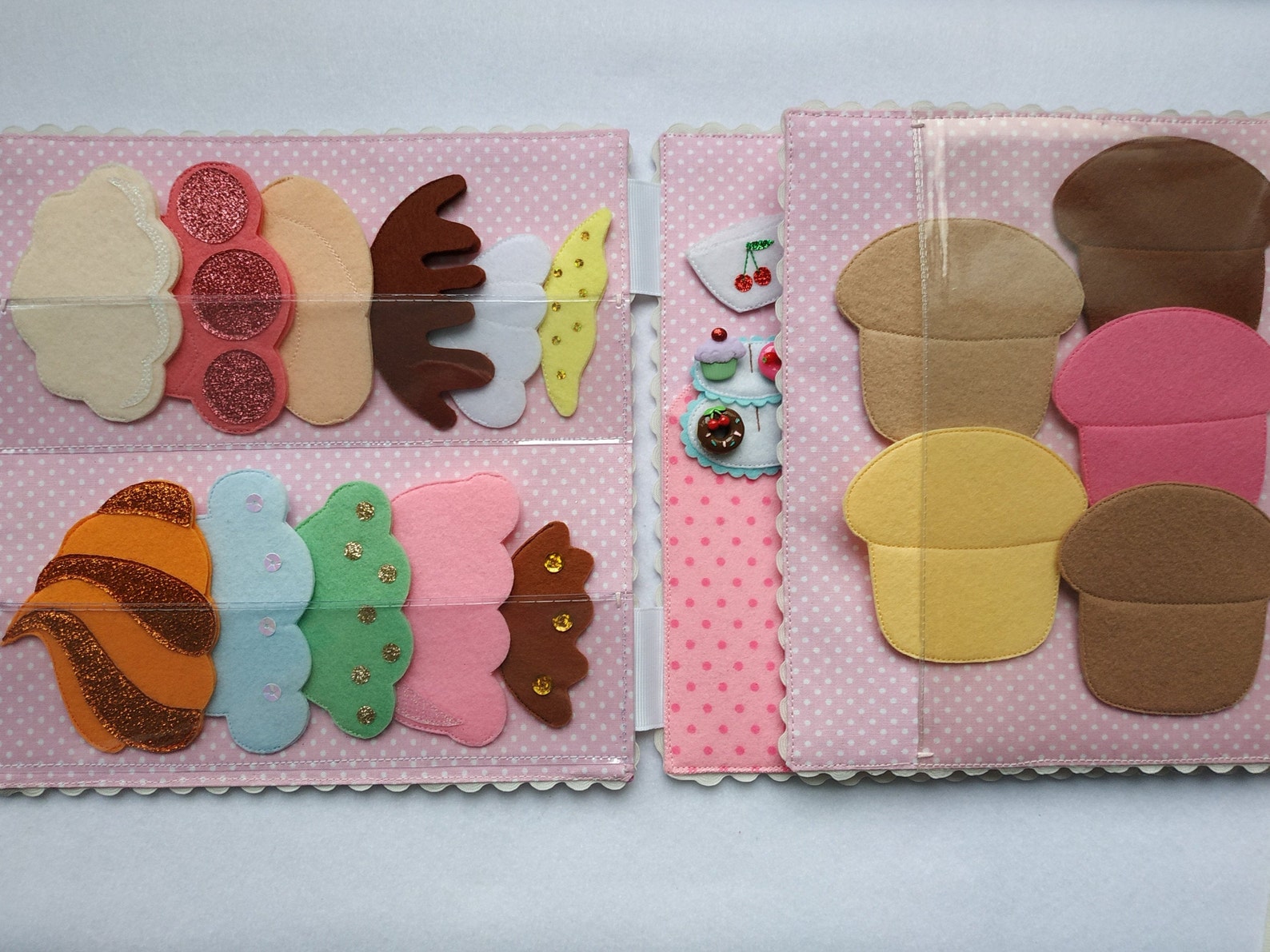 Play kitchen quiet book Felt Cupcakes toy Doll food Gift Etsy