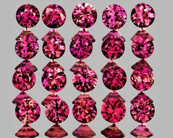 Natural Red Ruby Round 1.00 mm 100 pcs Brilliant Machine Cut (Flawless-VVS)