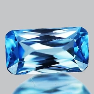 9.5x4.5 mm { 1.81 cts} Octagon Princess Cut Best AAA Fire Natural Electric Blue Zircon {Flawless-VVS1}