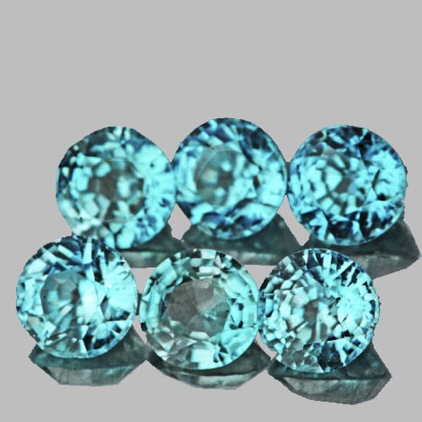 4.00 mm 6 pieces Round AAA Fire Natural Blue Zircon { Flawless-VVS Clarity} , Natural Loose Gemstone from Cambodia