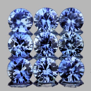 2.80 mm 9 pcs Round Brilliant Cut AAA Ceylon Blue Sapphire Natural  {Flawless-VVS}, UnHeated/Untreated Sapphire from Ceylon