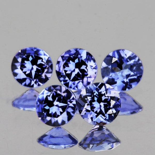 4.00 mm 5 pieces Round Brilliant Cut Best AAA Fire Natural Purple Blue Tanzanite (Flawless-VVS), Natural Loose Gemstone from Tanzania