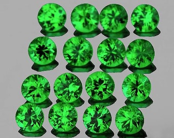 2.30 mm 20 pcs Round Brilliant Cut AAA Fire AAA Emerald Green Tsavorite Garnet Natural (Flawless-VVS)