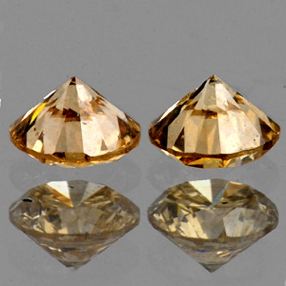 Natural Champagne Diamond 1.80 Mm 2 Pieces Round Brilliant
