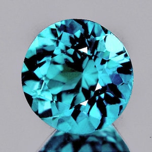 6.00 mm Round Brilliant Cut AAA Fire Intense Paraiba Blue Apatite Natural {VVS Clarity},  UnHeated/Untreated Apatite from Madagascar