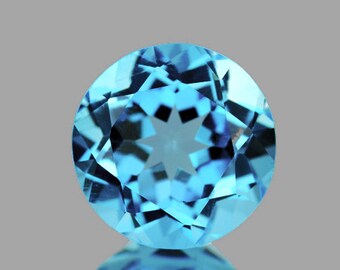 Baby Swiss Blue Topas Rund 7,00 mm, Makellos-VVS Klarheit, natürlicher lockerer Edelstein für Schmuck