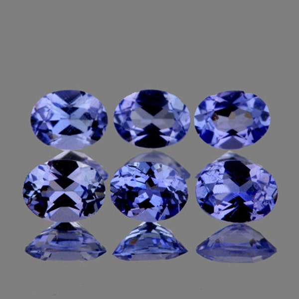 Purple Blue Tanzanite Oval 4x3 mm 6 pieces, Flawless-VVS Clarity, Natural Loose Gemstone from Tanzania