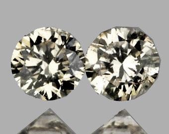 2.20 mm 2 pieces { 0.09 cts } Round Brilliant Cut Extreme Brilliancy Natural Bright Champagne Diamond