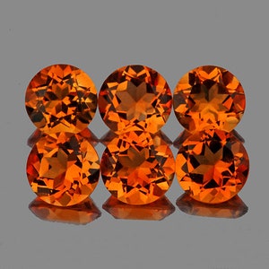 Orange Spessartite Garnet Round 3.50 mm 6 pieces, { VVS Clarity}, Natural Loose Gemstone, UnHeated/Untreated Garnet from Nigeria