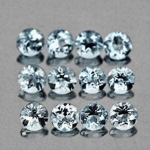 Soft Blue Aquamarine Round 2.80 mm 12 pieces, Flawless-VVS Clarity, Natural Loose Gemstone for Jewelry