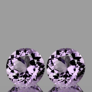 Purple Amethyst Round 14.00 mm 2 pieces, Flawless-VVS Clarity, Natural Loose Gemstone for Jewelry