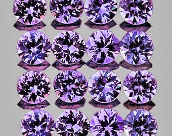 1.80 mm 30 pieces Round Machine Brilliant Cut Extreme Brilliancy Natural AAA Purple Sapphire ( Flawless-VVS )