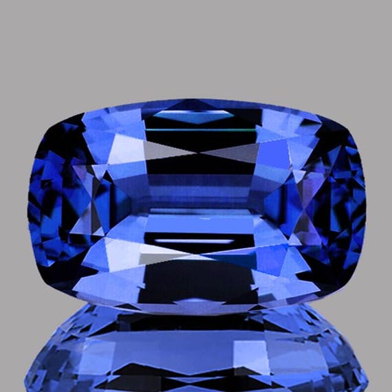 画材 Sapphire Genuine Coarse 8x5 Mm { 1.54 Carat } Cushion AAA Fire Natural Cornflower Blue