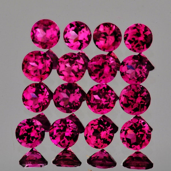 Raspberry Pink Rhodolite Garnet Round 2.25 mm 40 pieces, { Flawless-VVS Clarity }, Natural Loose Gemstone for Jewelry