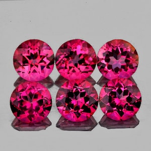 Pink Topaz Round 5.00 mm 6 pieces , Flawless-VVS Clarity, Natural Loose Gemstone for Jewelry