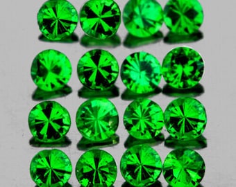 1.50 mm 50 pieces Round Brilliant Cut AAA Fire Natural Emerald Green Tsavorite Garnet (Flawless-VVS)