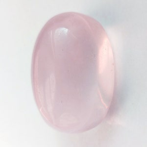 Pink Rose Quartz 111.49 carat Oval Cabochon 31.00 x 21.78 x 19.58 mm Natural Loose Gemstone, Highly Transparent and Clean, AAA Grade