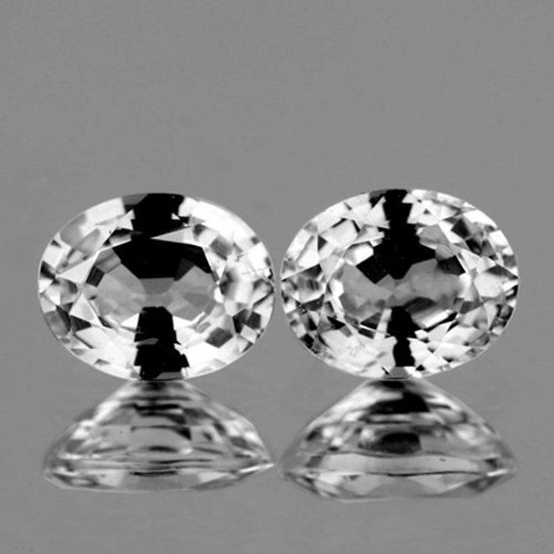 Flawless-VVS Clarity UnHeatedUntreated Sapphire from Ceylon White Sapphire Oval 5x4 mm 2 pieces Natural Loose Gemstone