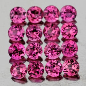 2.00 mm 30 pieces Round AAA Fire Intense Pink Tourmaline Natural (Flawless-VVS), Natural Loose Gemstone for Jewelry