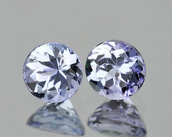 5.00 mm 2 pcs Round AAA Fire Platinum Purple Blue Tanzanite Natural(Flawless-VVS)