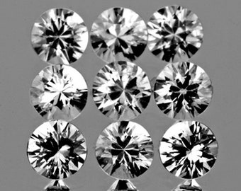 3.00 mm 9 pieces Round Machine Brilliant Cut Extreme Brilliancy Natural White Sapphire { Flawless-VVS Clarity}