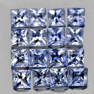 2.00 mm 20 pieces Square Princess Cut Extreme Brilliancy Natural Light Blue Ceylon Sapphire  Flawless-VVS Clarity