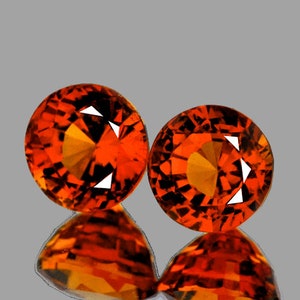 4.00 mm 2 pieces AAA Fire Mandarin Orange Spessartite Garnet (Flawless-VVS) , Natural Loose Gemstone, UnHeated Spessartite from Nigeria