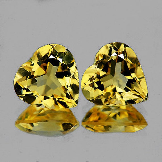 Golden Yellow Citrine Heart Mm Pieces (total Carats