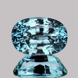 Natural Blue Zircon 1.83 Cts / 6.5x5 Mm Oval Cut Loose