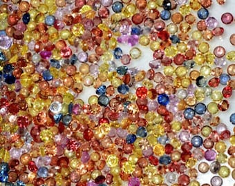 1.50 mm 50 pcs Round Brilliant Cut Natural Multi Color Sapphire (Flawless-VVS)