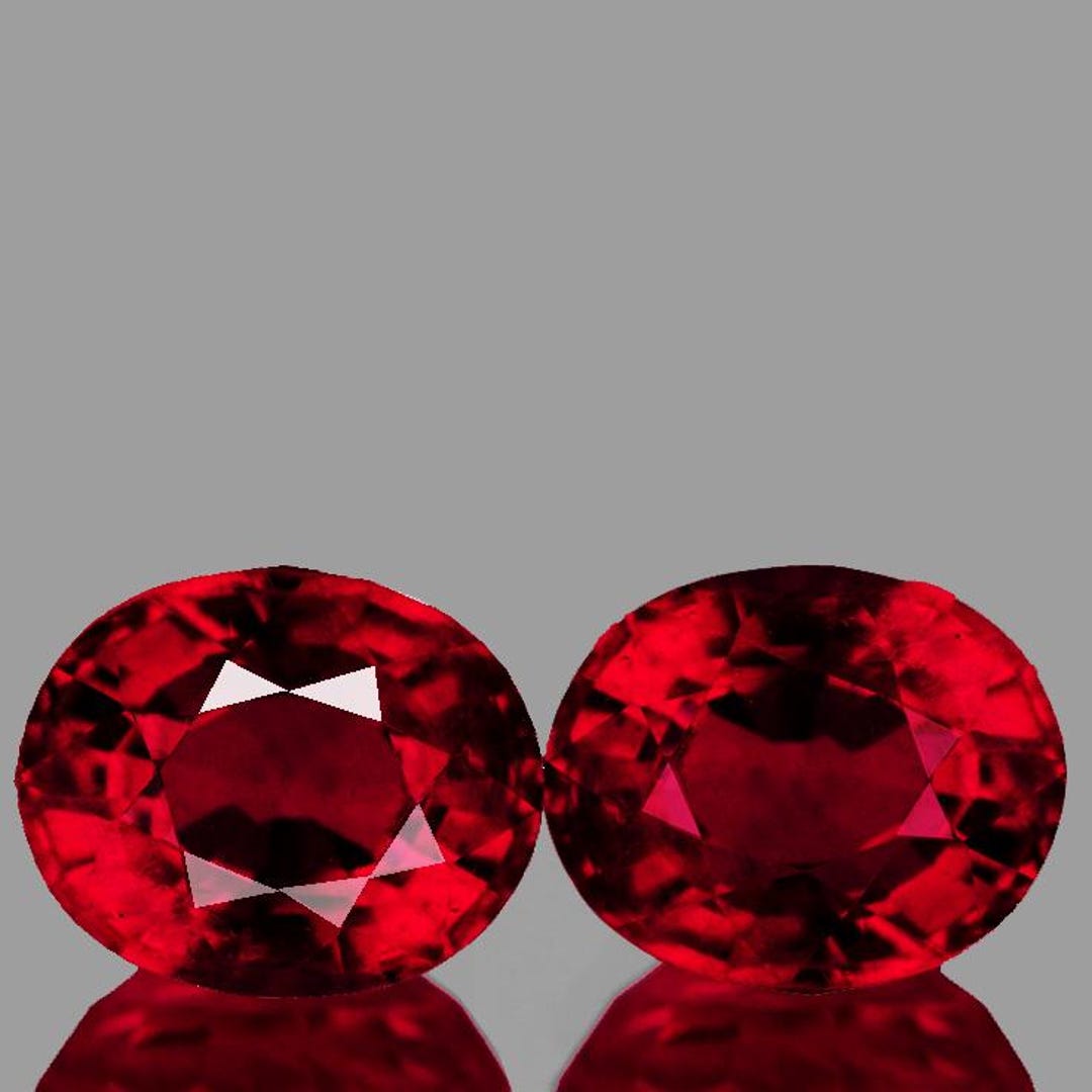 10x8 Mm 2 Pieces Oval AAA Fire Intense Red Mozambique Ruby Natural
