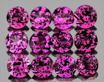3.00 mm 12 pieces Round AAA Fire Natural Pink Purple Rhodolite Garnet { Flawless-VVS Clarity }, Umba Valley, Tanzania