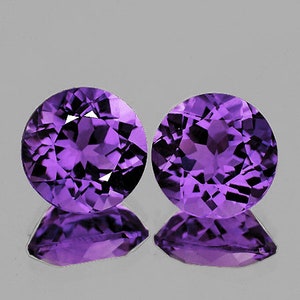 9.00 mm 2 pieces Round Brilliant Cut AAA Fire Natural Purple Amethyst {Flawless-VVS Clarity} , Natural Amethyst from Uruguay