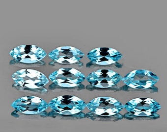 Sky Blue Topaz Marquise 7x3.5 mm 11 pieces (4.28 carat), Flawless-VVS Clarity, Natural Loose Gemstone for Jewelry