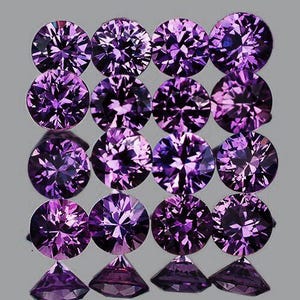 2,30 mm 16 pezzi Taglio Brillante Rotondo a Macchina Brillantezza Estrema Zaffiro Viola Intenso Naturale (Flawless-VVS)