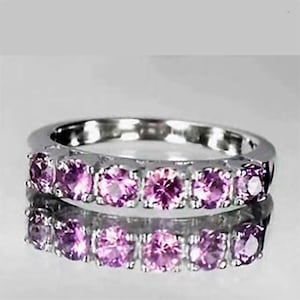 Natural Pink Sapphire Ring, 925 sterling silver, Rhodium Finish, pink gemstone ring, pink sapphire jewelry, natural gemstone ring