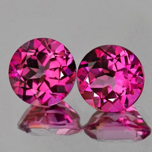 Pink Topaz Round 7.00 mm 2 pieces , Flawless-VVS Clarity, Natural Loose Gemstone for Jewelry