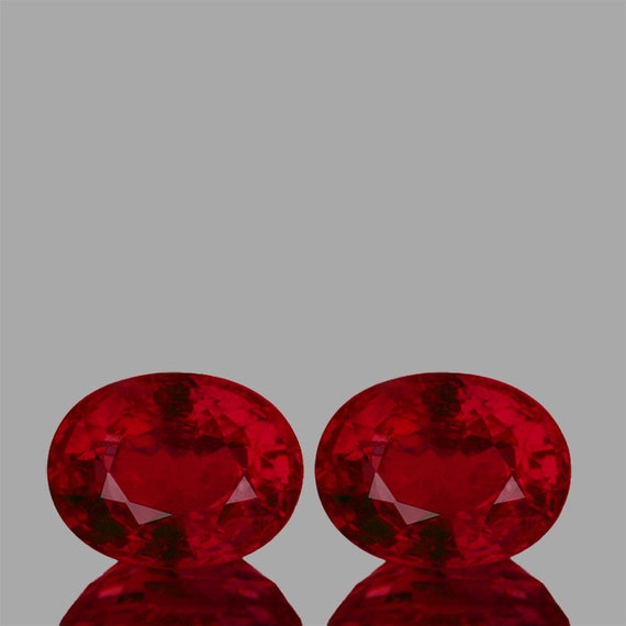 Natural Loose Gemstones for Jewelry Red Ruby Oval 9x7 mm 2 pieces Pair 