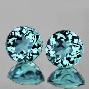 5.00 mm 2 pieces Best AAA Fire Natural Paraiba Blue Apatite {Flawless-VVS},  UnHeated/Untreated Apatite from Madagascar