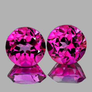 10,00 mm 2 pezzi topazio rosa caldo naturale AAA rotondo (purezza impeccabile-VVS), pietra preziosa naturale sciolta per gioielli