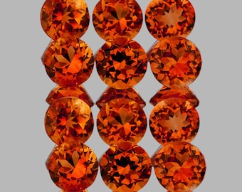 4.00 mm 12 pieces Round AAA Fire Intense Madeira Orange Citrine Natural (Flawless-VVS)