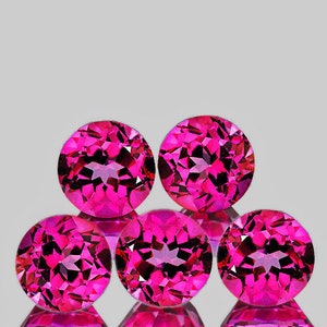 Pink Topaz Round 6.20 mm 5 pieces , Flawless-VVS Clarity, Natural Loose Gemstone for Jewelry