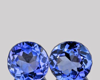 1.56 carat 2 pieces Round 6.00 mm AAA Fire Natural Purple Blue Tanzanite {Flawless-VVS Clarity}