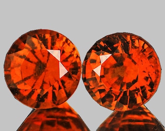 5.00 mm 2 pieces AAA Fire Natural Mandarin Orange Spessartite Garnet, Natural Loose Gemstone, UnHeated/Untreated Garnet from Nigeria
