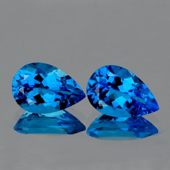 Buy Swiss Blue Topaz Pear 10x7 Mm 2 Pieces Flawless-vvs Clarity Online in  India - Etsy