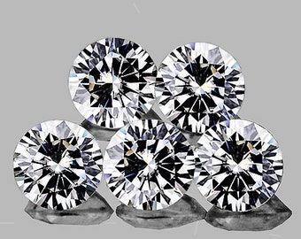 1.50 mm 5 pieces (0.08 cts) Round Extreme Brilliancy Natural White Diamond Color D-F { VVS Clarity }
