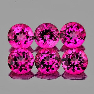 5,00 mm 6 pezzi rotondo AAA fuoco naturale Hot rosa topazio (Flawless-VVS Clarity), pietra preziosa naturale sciolta per gioielli