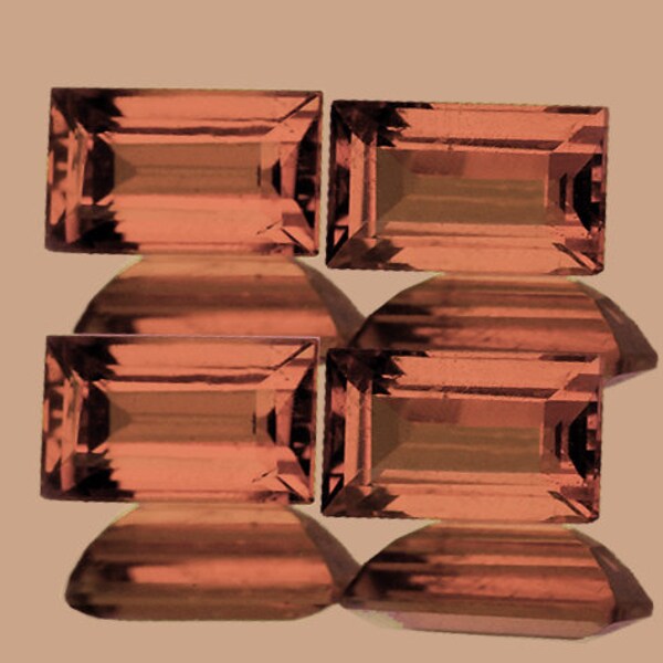 4x2 mm 4 stuks Baguette AAA Fire Color Change Garnet Natural {Flawless-VVS}, Collectiesteen uit Wandanyi regio van Kenia