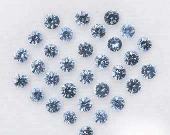 2.00 mm 25 pieces Round Brilliant Machine Cut Extreme Brilliancy Natural Blue Sapphire {Flawless-VVS}